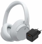 Sony WH-CH720N Wit + BlueBuilt Quick Charge Oplader met Usb A Poort 18W Zwart
