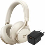 Soundcore Space One Crème + BlueBuilt Quick Charge Oplader met Usb A Poort 18W Zwart